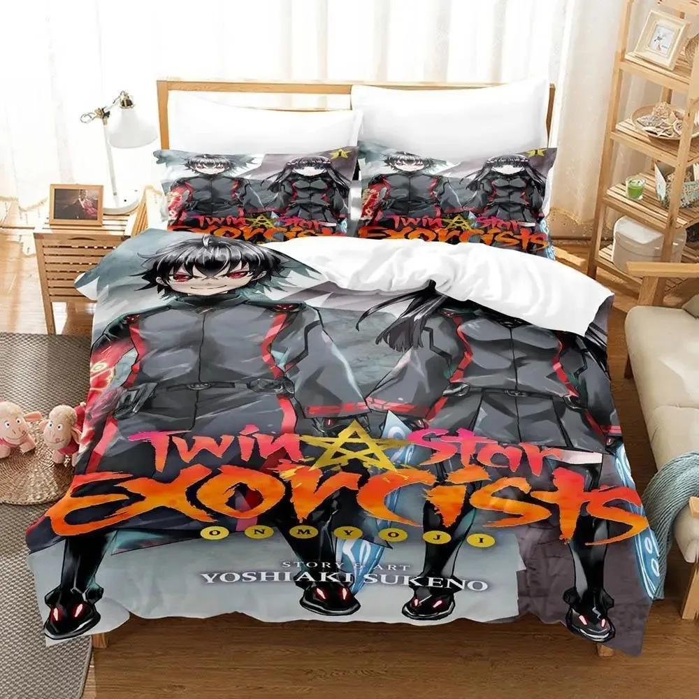 Home Textiles Twin Star Exorcists Bedding Set Cartoon Anime three-piece set Adult Kid Bedroom Duvet cover Sets 3D Kawaii Girl
