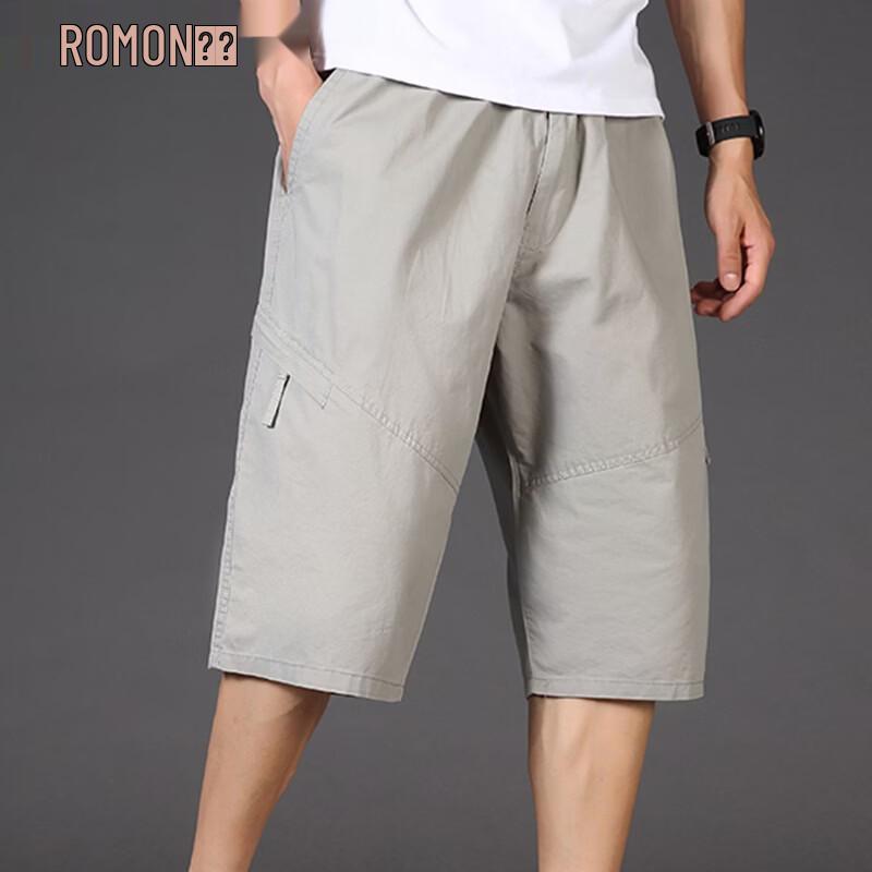 ROMON Men's Loose Fit Summer Workwear Beach Shorts