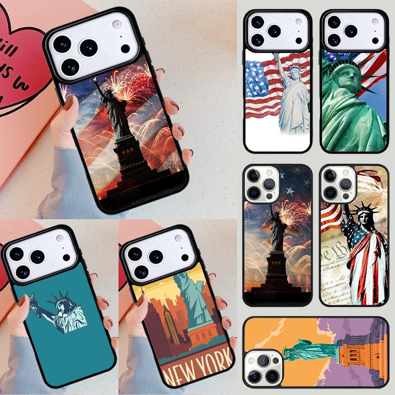 Amerikanische Flagge Freiheitsstatue Handyhülle Für Apple iPhone 17 Air 16E 15 14 Plus 13 12 11 Pro Max Mini Funda Cover