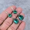 Green Tourmaline Gemstone Handmade 925 Sterling Silver Earring 2.56" M-348