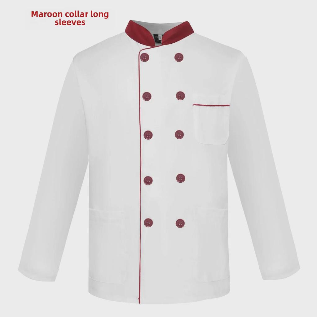 "Unisex Long Sleeve Chef Uniform for Autumn & Winter - Ideal for Hotels, Restaurants, and School Canteens"