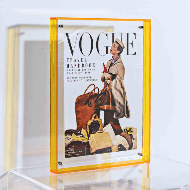 Floating Picture Frame Acrylic Frames for Wall Mounted Tabletop Standing Decorative Photo Frames Neon Translucent Hanging Frame