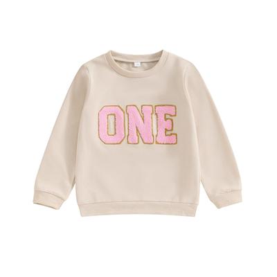 Autumn Sweatshirts for Girls Long Sleeve Crewneck Letter Embroidery Loose Fit Pullover Tops