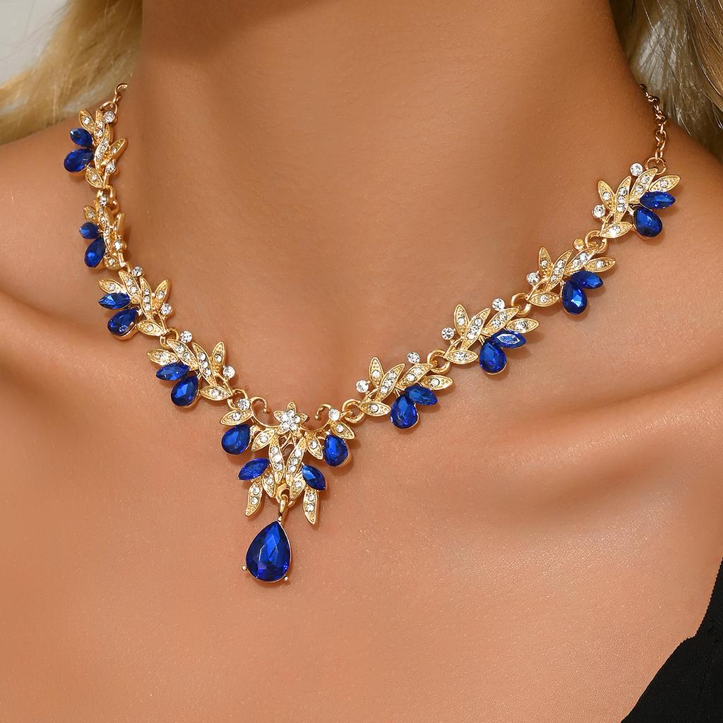 Cross Border Jewelry, Flower Collarbone Chain Accessories, Dress Accessories, Retro Fashion, Multi-color Jewelry