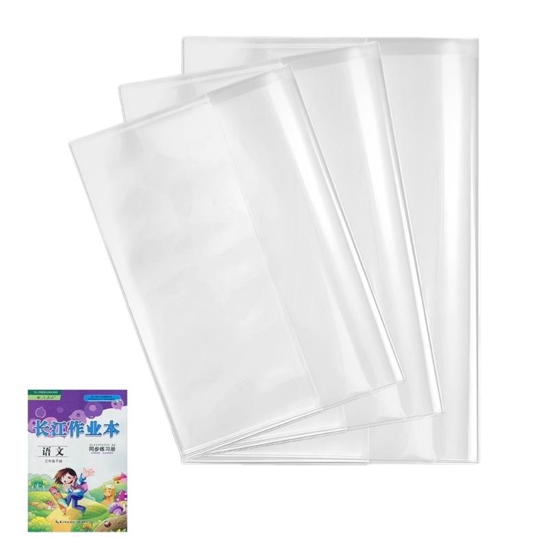 10PCS Clear Plastic Book Wraps Book Covers for Students Water Resistant Friendly Design Textbook Protectors
