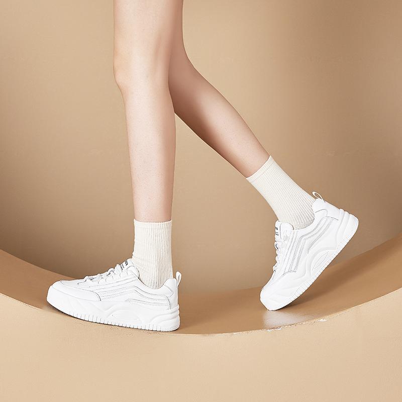 Women's Sneakers Shoe Anti-slip Lace-up Student Spring and Autumn Women Shoes Plus Size Flat Casual Shoes Female