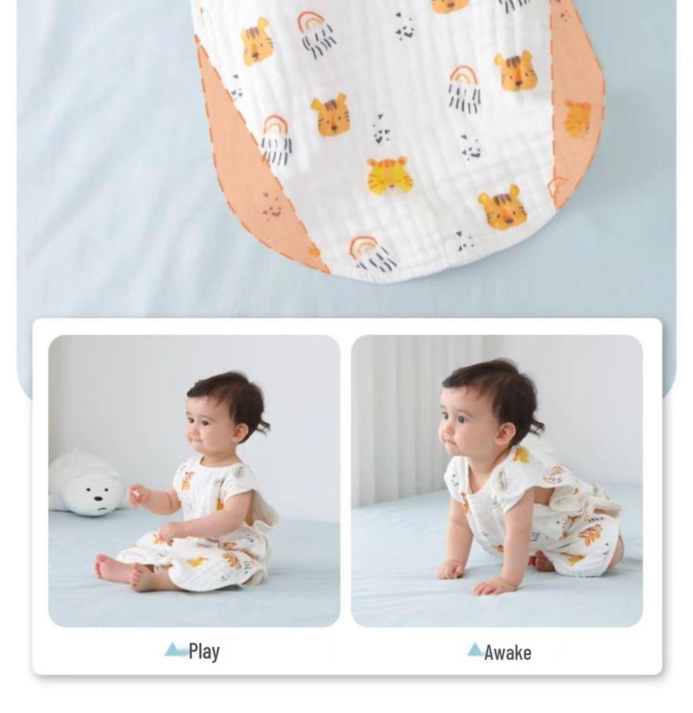 Pure Cotton Sleeveless Baby Sleeping Bag - Summer Thin Anti-Kick Vest for Newborns and Children