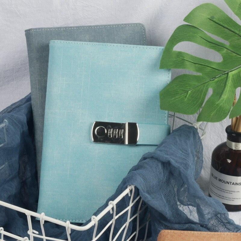 Password Notebook Creative Students Leather Password Travel Retro Loose-leaf Notebook Password A5 Notebook