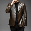 Jachete din piele pentru bărbați de primăvară Jachete din piele pentru bărbați de primăvară și toamnă pentru bărbați de afaceri ocazional Costume simple pentru bărbați