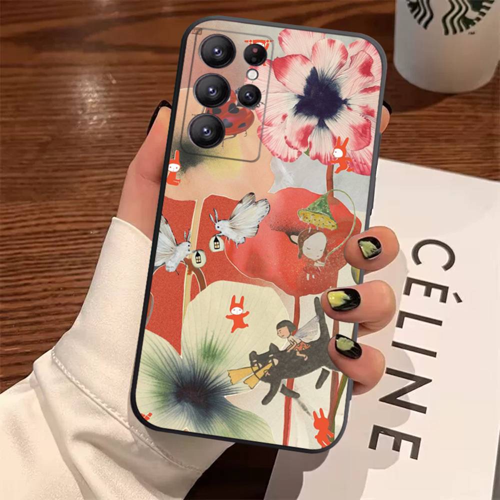 

China Chic Mosaic Graffiti Green Rattan Case For Samsung Galaxy Case S25 S23 S22 S21 S30 S20 S10 Ultra Plus FE TPU Soft Cover Samsung S22Plus 5G