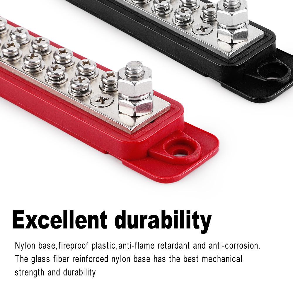 12-48V Power Block 180A Bus Bar - 12 Terminal Power Distribution Block With 32 Wire Lugs For Car Audio & Solar Systems Electrical Components - Foto 14