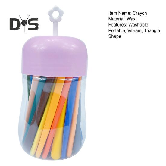 12/24/36Pcs Toddler Crayons Washable Triangle Jumbo Crayons for Kids Ages 4-8 Safe Coloring Art Kit for Infant Toddlers