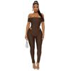 J25Jp432 Cross-Border European and American Amazon 2025 New Women's Fashion Hot Girl Style Solid Color One-Shoulder Jumpsuit