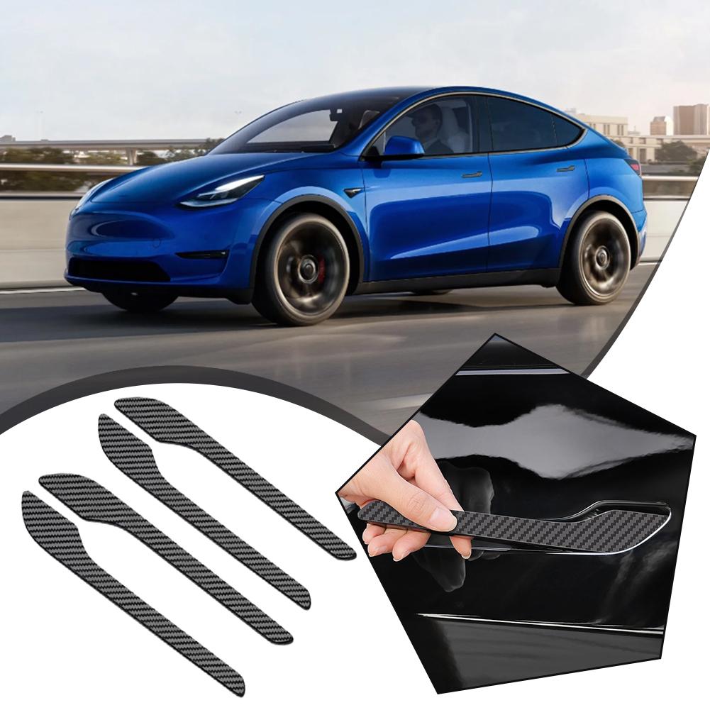 4pcs Door Handle Sticker For Tesla Model Y Juniper 2025 Door Wrap Cover Paste Protector Modification Accessories 2025