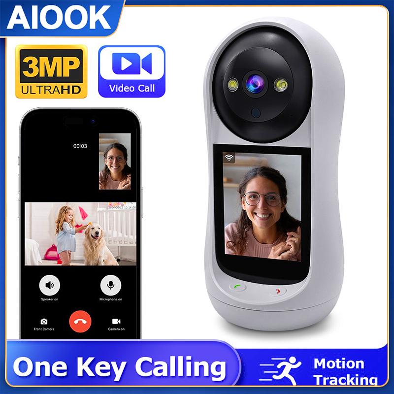 

AIOOK Домашнее IP-видеонаблюдение, двусторонний домофон, HD 3MP, WIFI, камера безопасности, ночное видение, PIR, мобильный мониторинг, удаленный вызов