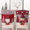 Christmas Festive Chair Cover Set Santa Claus Snowman Reindeer Decorate Your Kitchen