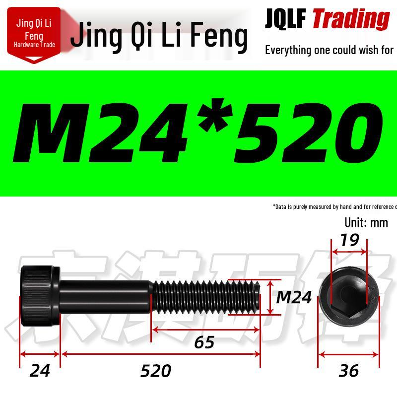 M20-M27 High Strength Blackened Hex Socket Head Cap Screw with Knurled Cylindrical Half Thread