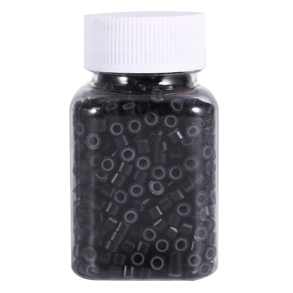 Hair Extension Beads 200/500/1000/2000PCS 3X5mm Silicone Lined Hair Extension Link Rings Beads Loops Tools 12 Types