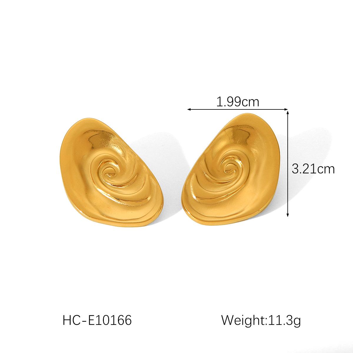 

Cochlea Stainless Steel Ear Studs, 18K Gold Titanium Steel Conch Earrings, Women s Unique Trendy Versatile Ear Jewelry