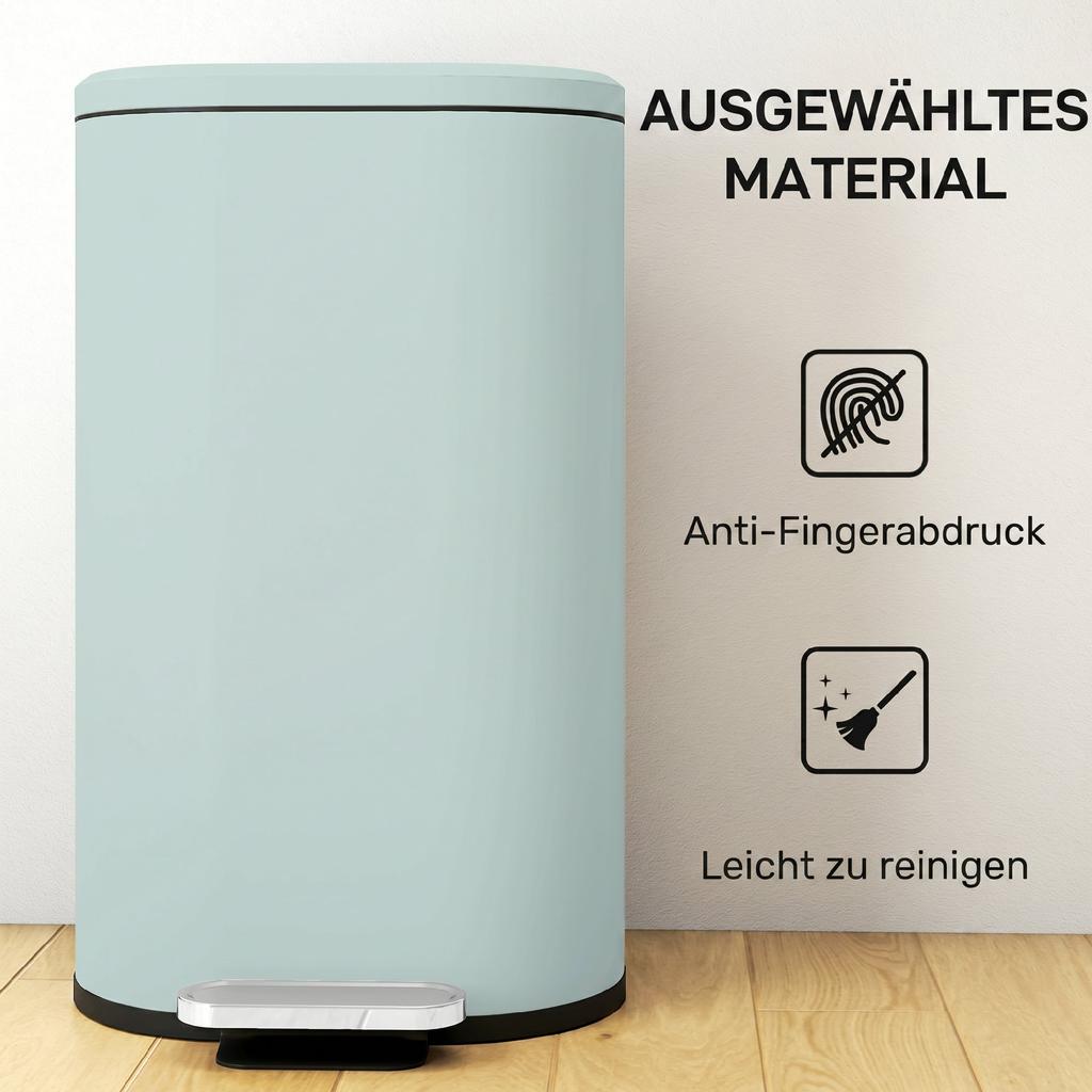 30 L Modern Curved Kitchen Bin - Green