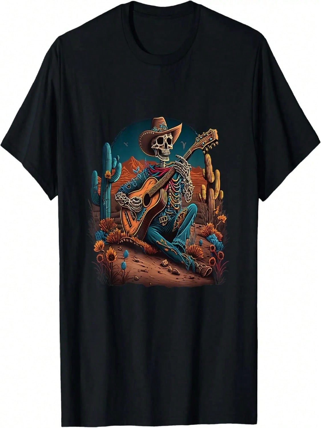 Skeleton Western Cowboy Shirts For Men Women Country Music T-Shirt S разноцветный