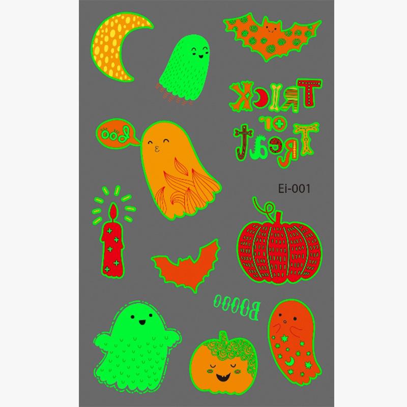 Водонепроникні тимчасові татуювання на Хелловін: Світні наклейки з гарбузом та павутиною для будь-якого віку