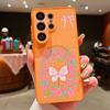 Coque à Motif Fleurs Papillons Pour Samsung Galaxy S26 Ultra S25 Edge S24 Plus S23 FE S22 A17 A54 A55 A56 A57 5G Magnétique Pour Magsafe Housse Mate