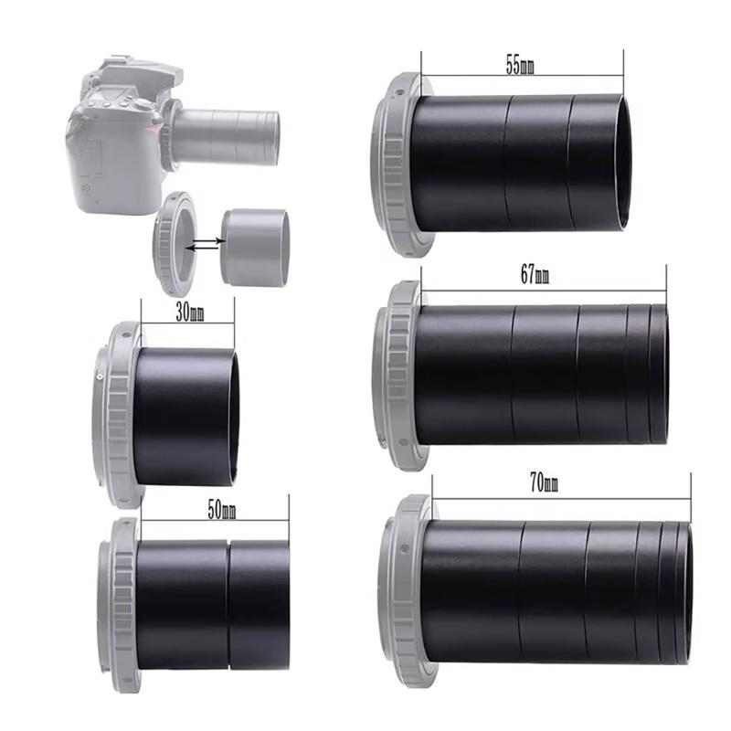 Astronomical Telescope Extension Tube Set 8Pieces Standard M48x0.75 Assorted Size 3/5/7/10/12/15/20/30mm Extending Rings