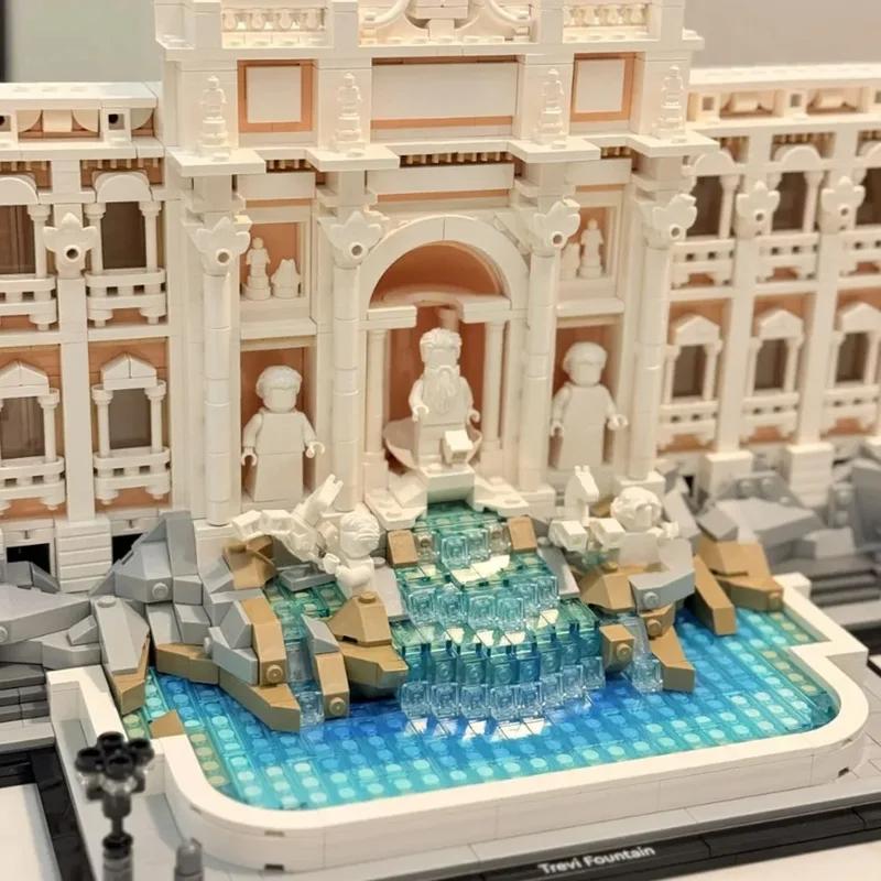 1880 pezzi Modello di Edificio Fontana Famoso nel Mondo Puzzle a Blocchi di Assemblaggio Kit Educativo per Adulti Regalo di Compleanno Natale