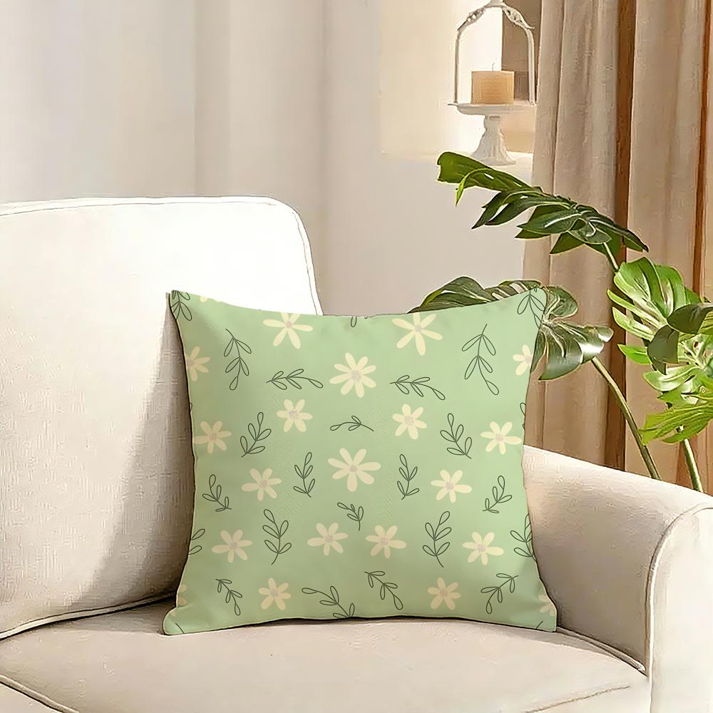 Modern Style Leaf Cushion Cover Reversible Plush Pillow Cover Soft Fluffy Home Decor for Sofa Bedroom