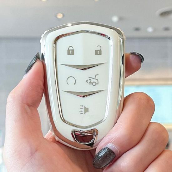 TPU Soft Remote Key Fob Cover Case Holder Shell For Cadillac CT6 ATS XTS SRX