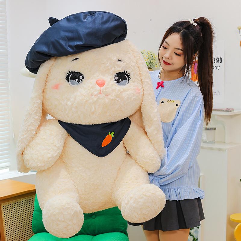 Cute Beret Rabbit Doll Plush Toy Girl Sleeping Doll Warm Heart To Accompany Girlfriend Birthday Gift