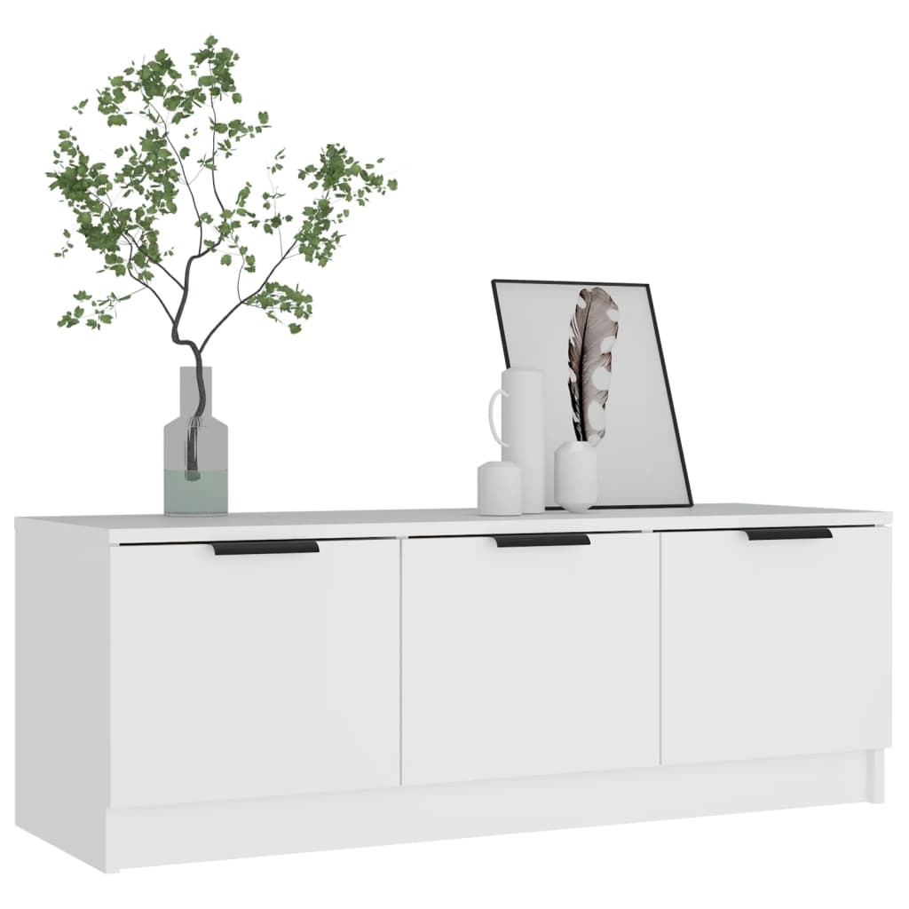TV Cabinet White 102 x 35 x 36.5 cm Particleboard