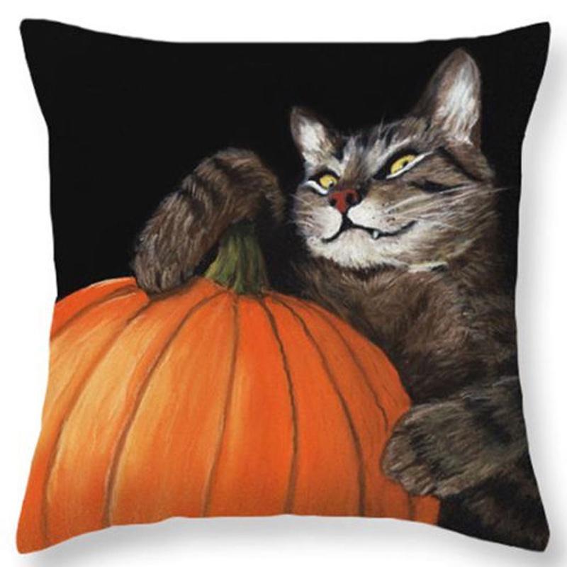 18" Cotton Halloween Linen Throw Pillow Case Cushion Cover Party Home Decor Sofa