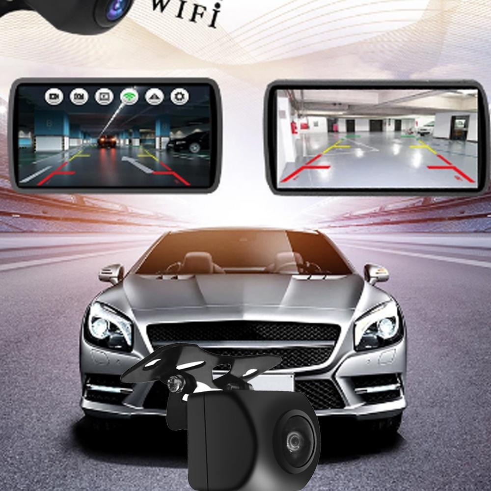 Universal 1080P AHD Wireless Car Rear View Camera with Front Night Vision Waterproof WiFi Reversing for 2 Din Android iOS APP