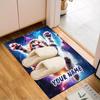 1PC Custom Name Space Kitten Adventure Theme Floor Mat Ideal for Living Room, Game Rooms, Office, Bedroom,Floor Mat Playful Design
