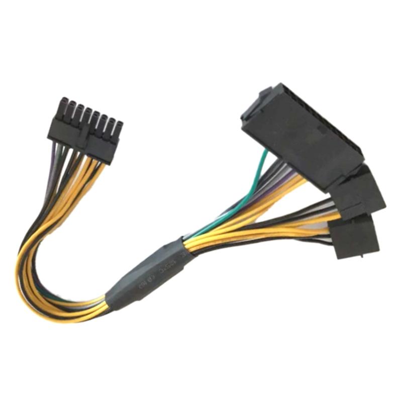 ATX24Pin+Dual 4Pin To 16Pin Converters Cable Compatible for Computers Motherboards Power Supply Wire