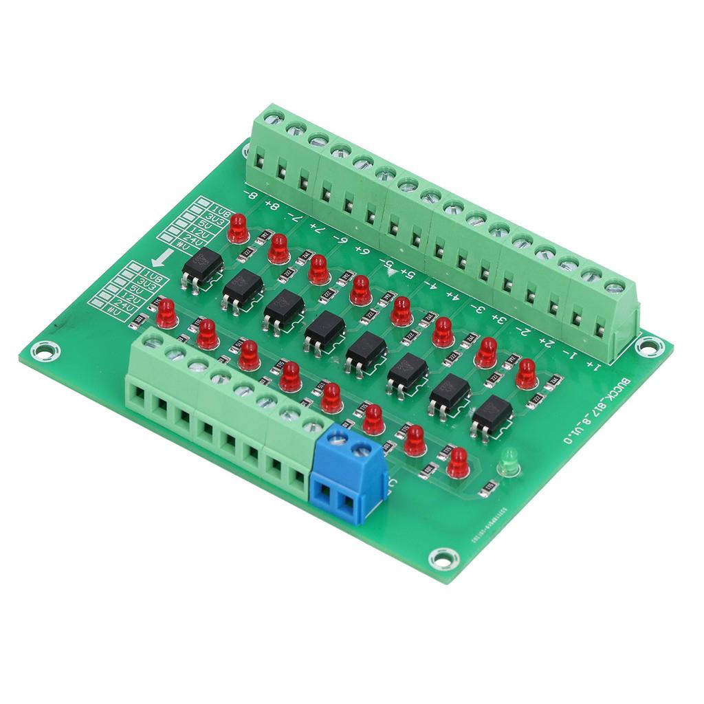 Optical Isolation Module 24V to 5V 8 Channel Optocoupler PLC Signal Converter Board