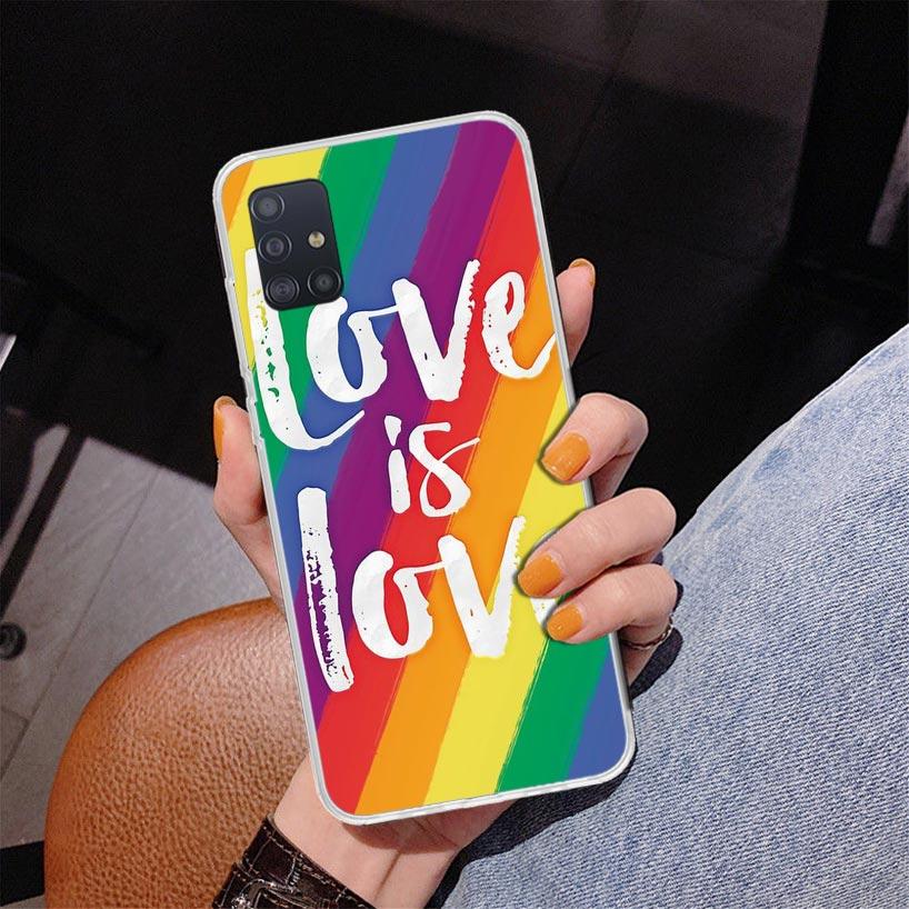 Love Is Love LGBT Rainbow Phone Case For Samsung Galaxy A52 A32 A22 A12 A51 A31 A50S A30S A20S A10S Note 20 Ultra 10 Plus S10 A7