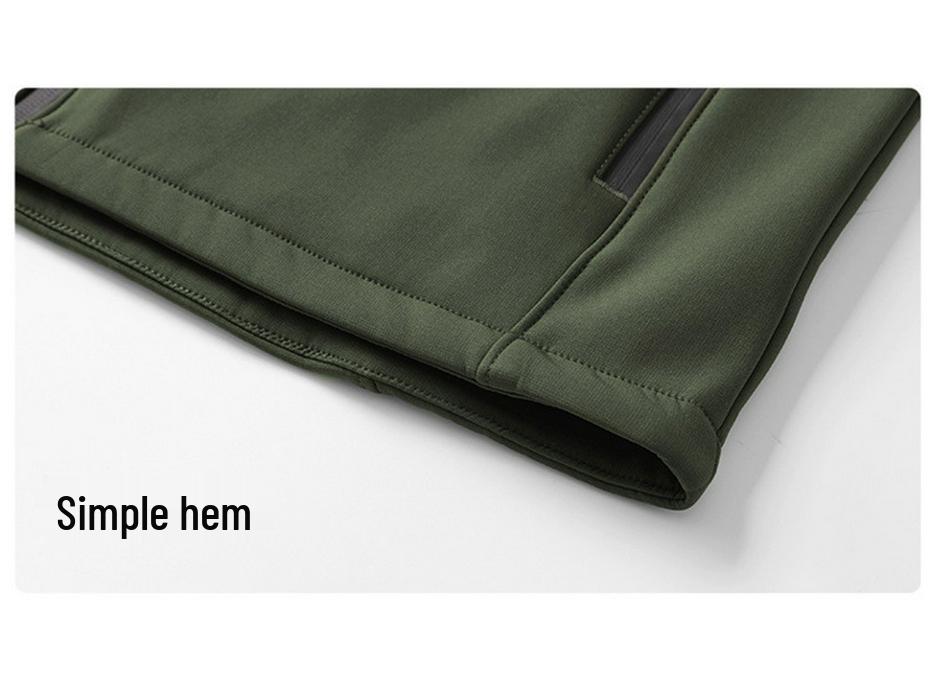 Men's Softshell Fleece Jacket for Autumn/Winter - Stand Collar, Casual Outdoor Mountaineering Coat