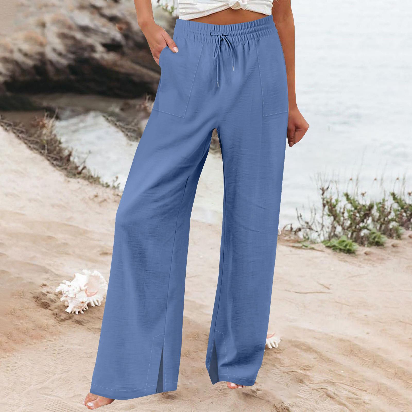 

Женские спортивные брюки для фитнеса, повседневные свободные эластичные спортивные брюки, прямые широкие брюки, повседневные брюки, брюки для йоги XXL синий