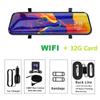 Pantalla Táctil de 10'' Coche Stream Media Dashcam DVR 1080P Lente Dual IPS Espejo Retrovisor Cámara de Salpicadero Visión Nocturna Grabadora de Vídeo