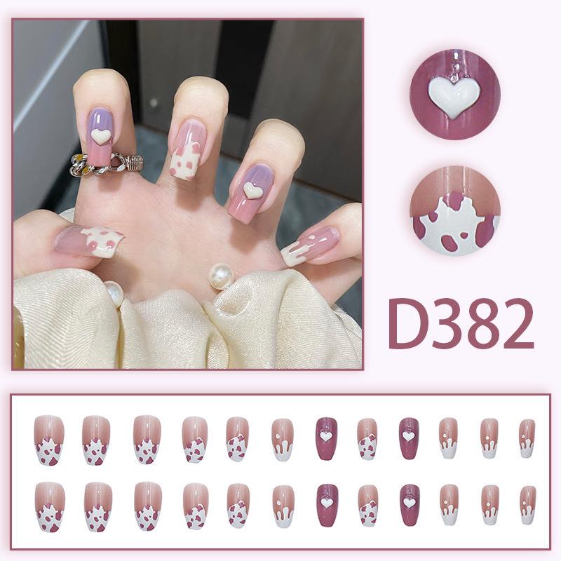 Pink-Purple Heart-Shaped 3D Nail Art Tips - Gentle, Detachable, Super Whitening, Wearable and Finished Style