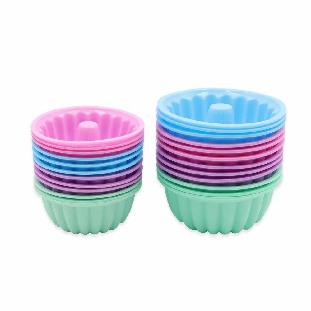 

12 шт. барвистої форми для торта Bundt Mini Fancy Dessert Mold New Muffin Cups L-12Pcs