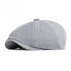 Summer Thin Newsboy Cap for Men Women British Retro Octagonal Hat Breathable Solid Color Peaked Flat Beret Painter Hat