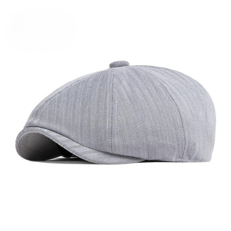 Summer Thin Newsboy Cap for Men Women British Retro Octagonal Hat Breathable Solid Color Peaked Flat Beret Painter Hat