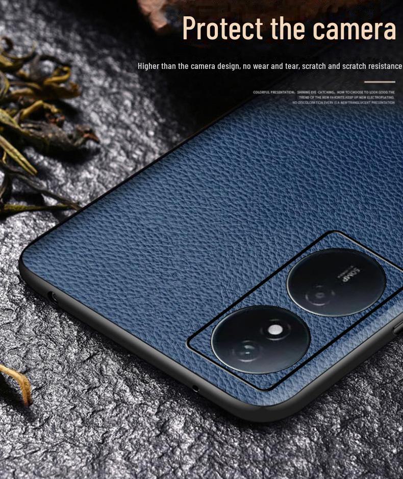 Honor Play 50 Rindsleder-Lederhülle mit Litschi-Muster - Schutzhülle für Play 50Plus