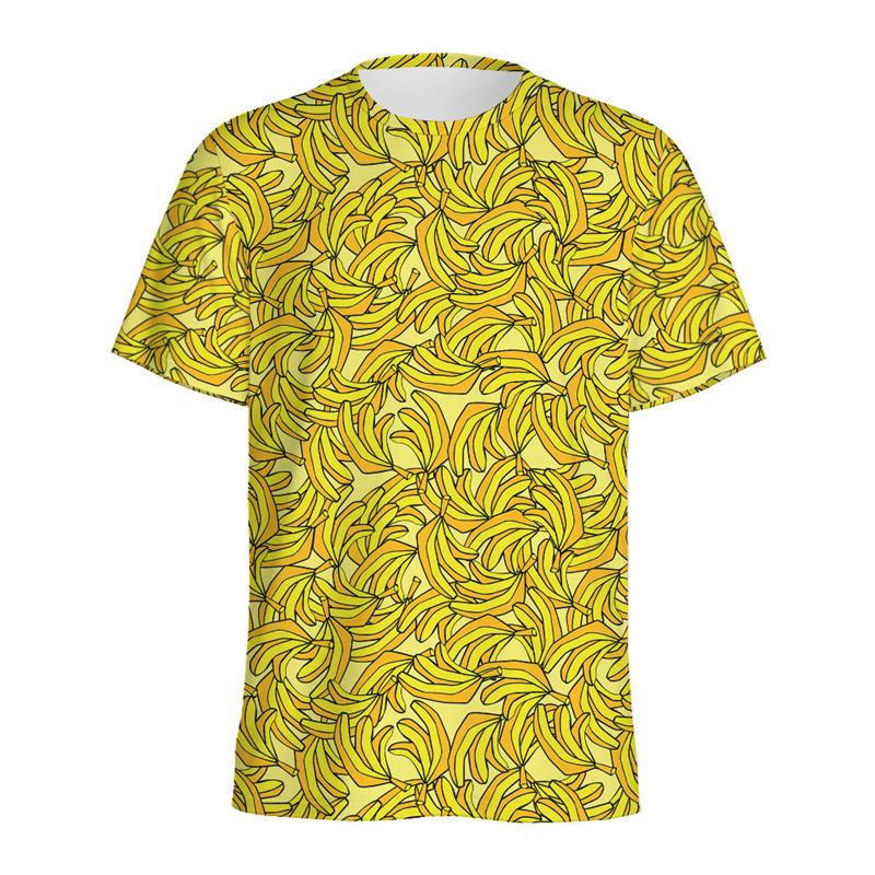 Aloha Banana 3d Printed T-shirt For Men Fashion Casual Short Sleeve Tops Summer Fruits Graphic Tees Kids Y2k Cartoon T Shirts