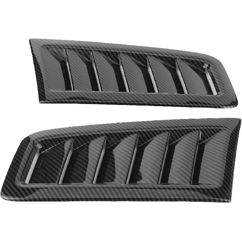 2pcs Universal Hood, Car Engine Vent Hood, Air Valve Cover Vent Hood, Car Exterior Parts for Focus RS MK2 (Carbon Fiber)