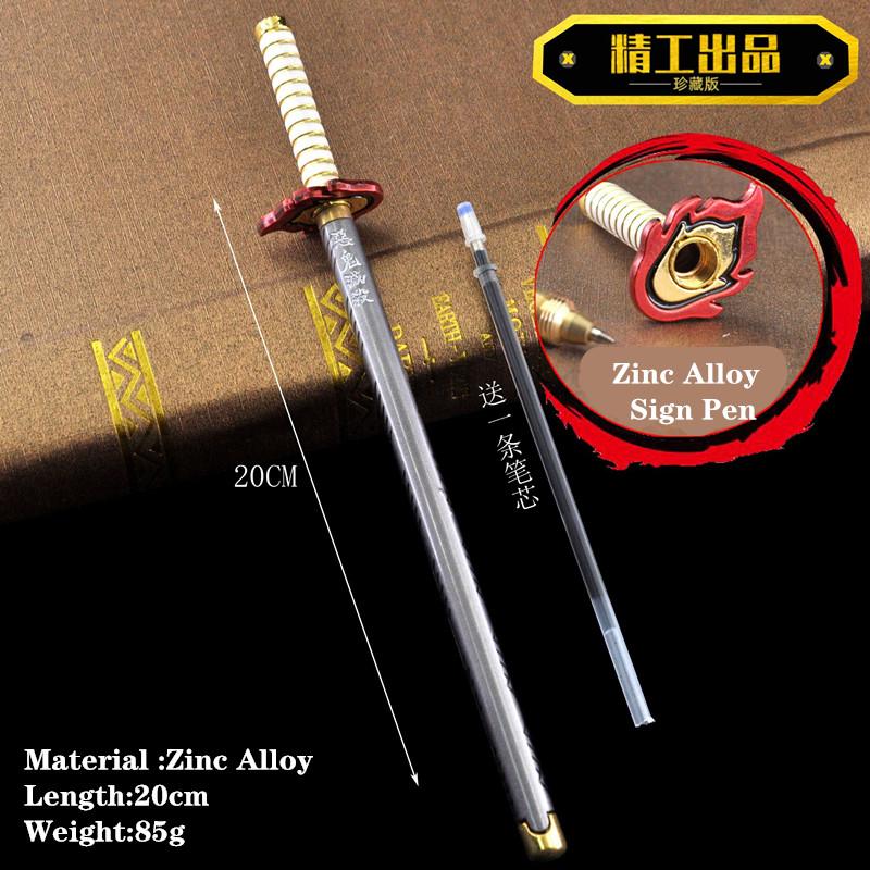 Anime Kimetsu No Yaiba Sword Model Gel Pen 0.5Mm Black Refill Cosplay Prop Kid Student Writing Pens Gift